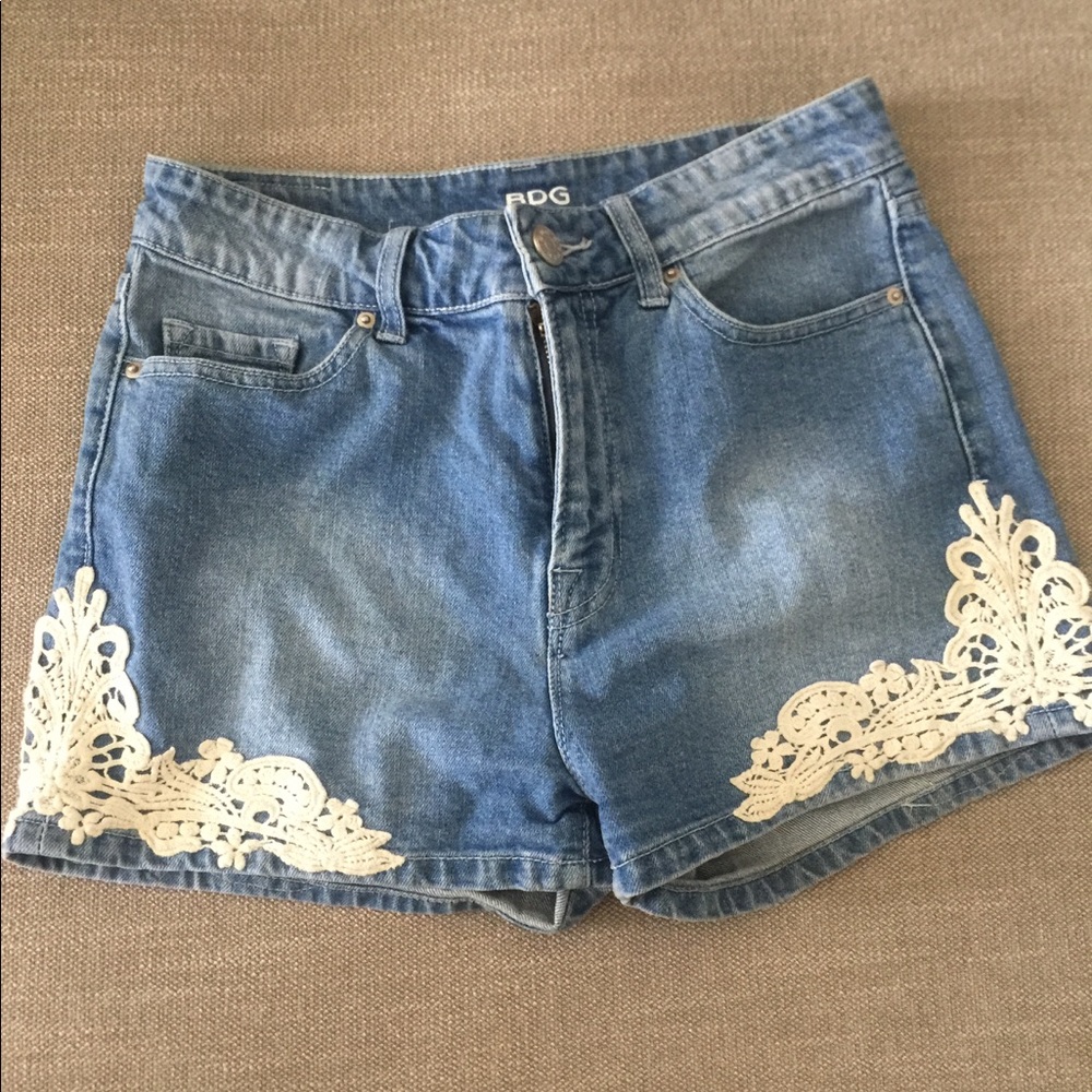 High waisted jean shorts